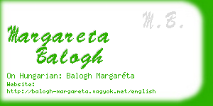 margareta balogh business card